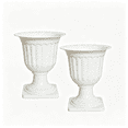 thumbnail image 1 of 2 Pcs Plastic Urn Flower Pots, White Textured Planters for Indoor Outdoor Table Front Door Porch Balcony Wedding Decoration, 1 of 7
