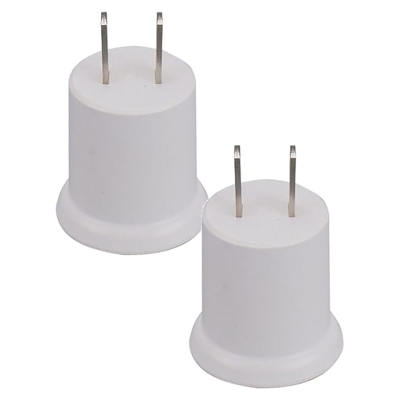 2 Pcs Plug in Light Socket, Light Bulb Socket to Plug Adapter Convert Outlet to Light Bulb Socket Light Socket to Plug Adapter Outlet to Socket Adapter for Home, Light Bulb Lamp, 1.57", White