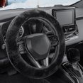 thumbnail image 1 of 2 Pcs Plush Steering Wheel Cover Set with Gear Shift Cover, 15 Inch Universal Soft Faux Fur Fluffy Auto Interior Accessories, Warm Winter Car Decor, 1 of 12