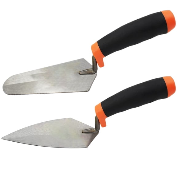 2 Pcs Pointing Trowel and Gauging Trowel Set Masonry Hand Tool Set with Soft Grip Handle Margin Trowels Bricklaying Trowels Building Products
