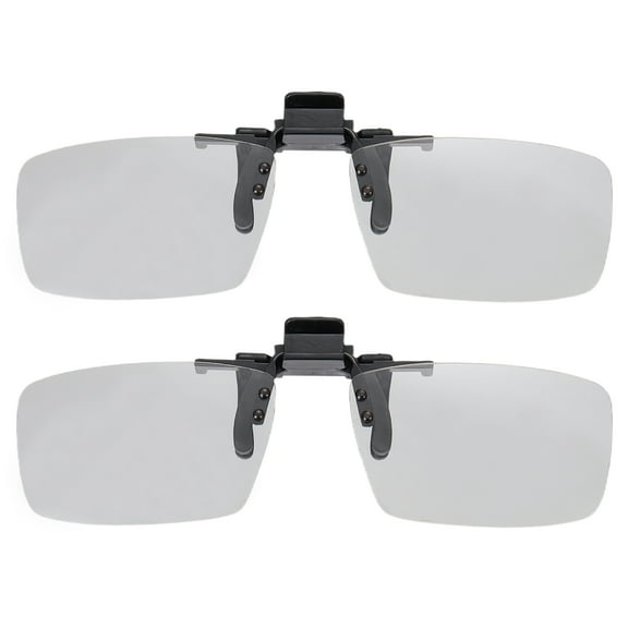 2 Pcs Polarized Clip-on 3D Glasses, Passive Circular 3D Viewing Glasses Frame