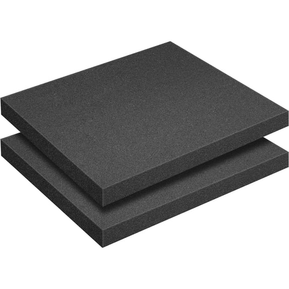 Ebaokuup 2 Pcs 16" x 12" x 1.5" Black Polyurethane Foam Sheets for Cases & Crafts