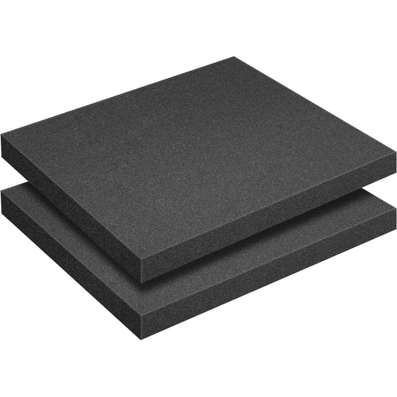 Ebaokuup 2 Pcs 16" x 12" x 1.5" Black Polyurethane Foam Sheets for Cases & Crafts