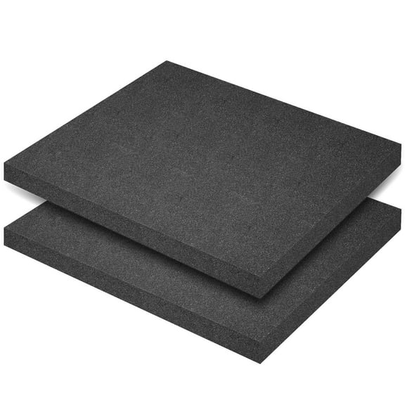 2 Pcs Polyurethane Foam Sheet, Cuttable Foam Inserts for Cases- Packing Foam Pads for Toolbox Camera Storage and Crafts(15.7 x 11.8 x 1.5 inch, Black)