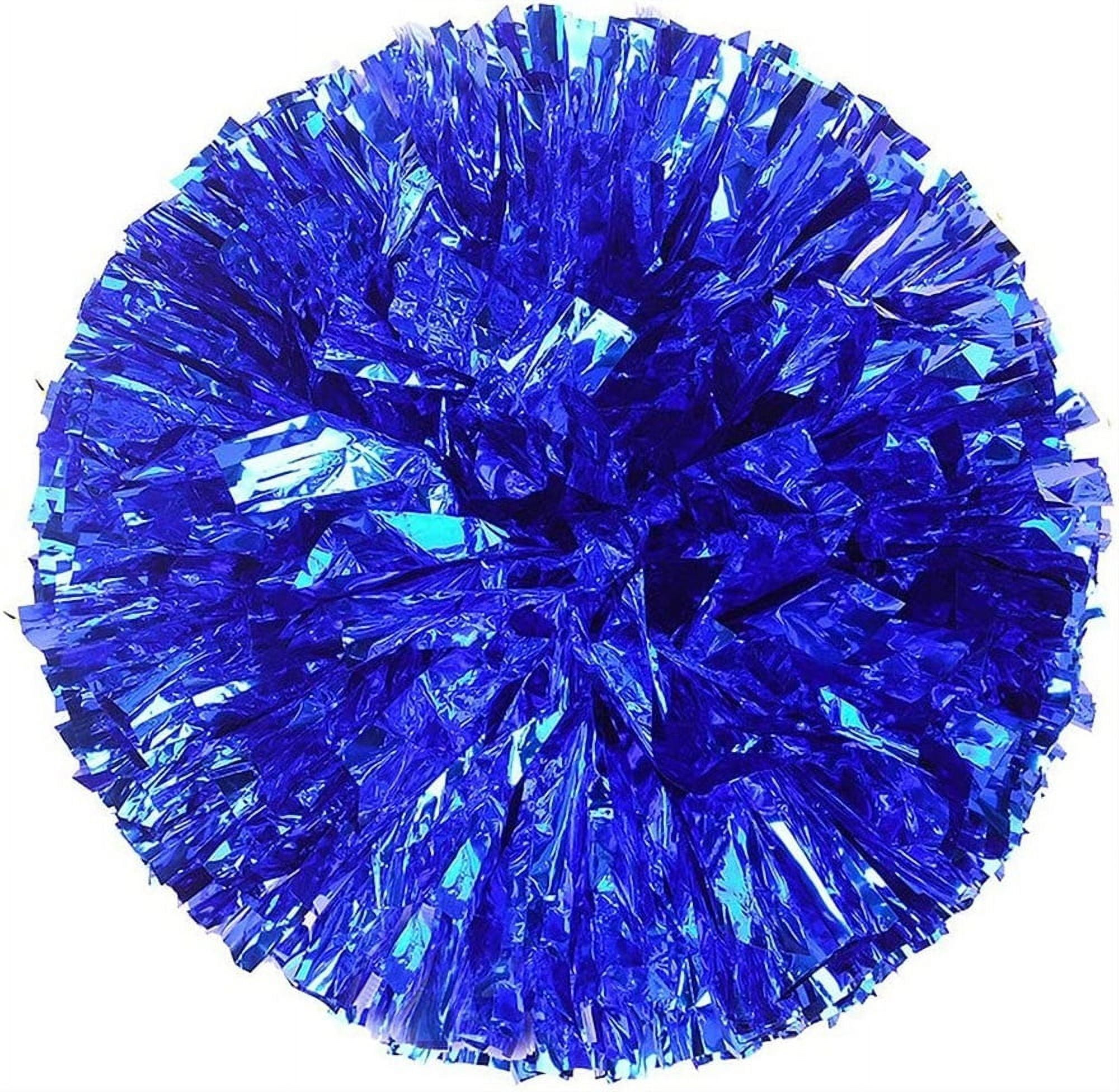 2 Pcs Pom Poms Cheerleading with Baton Handle, 13'' Metallic Foil