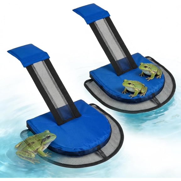 2 Pcs Pool Animal Escape Ramp, Floating Frog Log for Pool & Spa  Small Animal Rescue Platform, Prevents Drowning, Easy Install Floating Ramp Rescues (Blue)