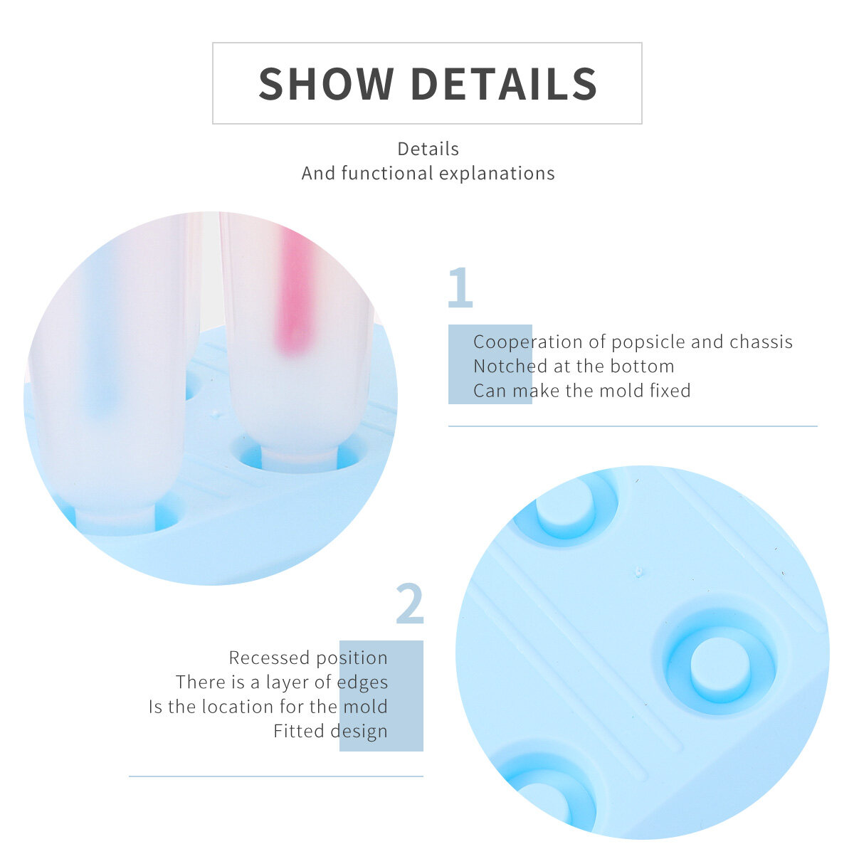 2 Pcs Popsicles Molds Popsicle Mold Ice Cream Mold Ice Lolly Mould De