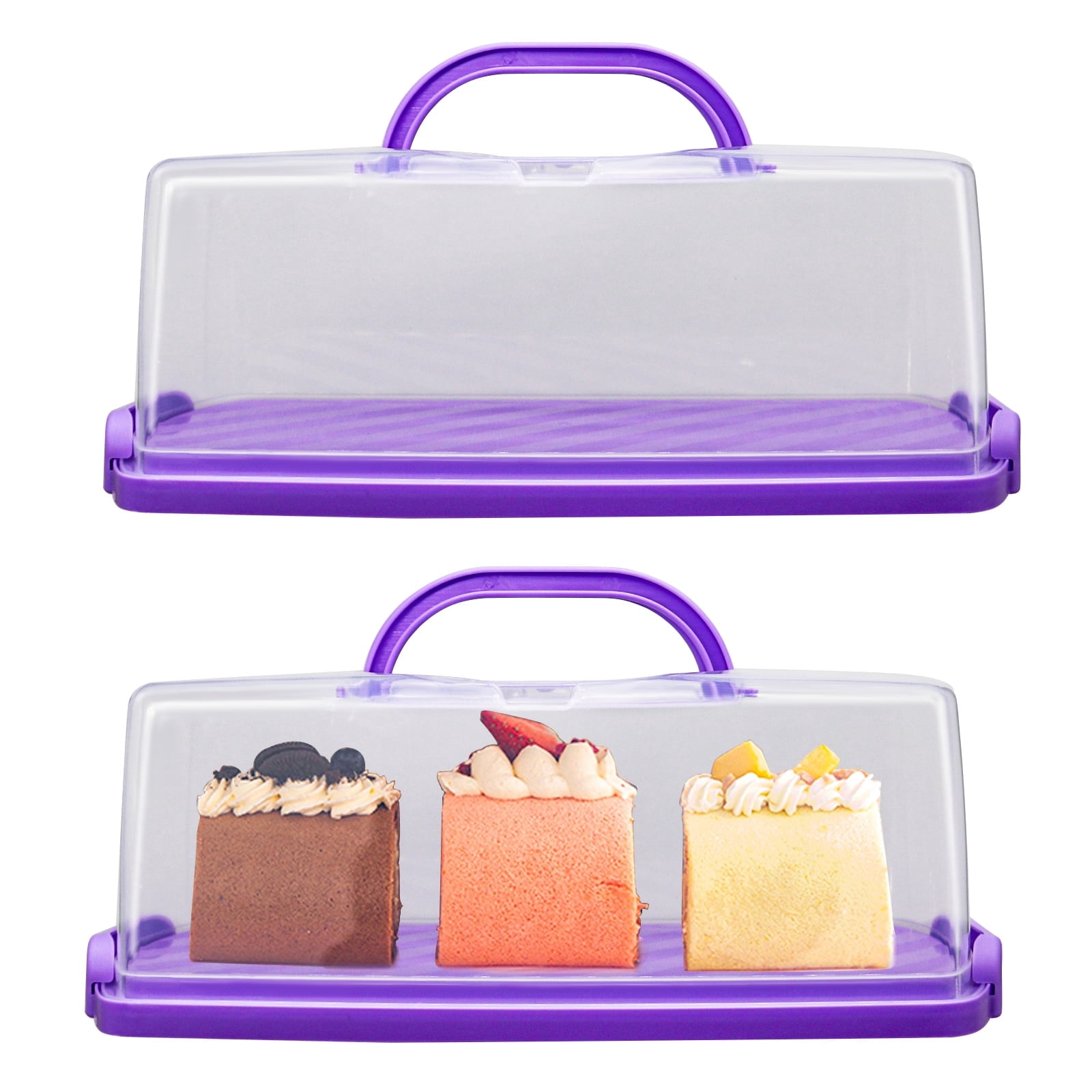 2 Pcs Portable Bread Box, Loaf Cake Container, Food Storage, 13-inch ...