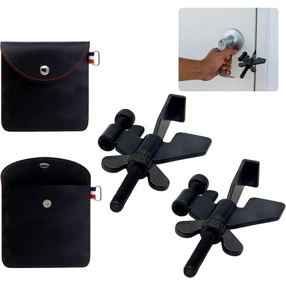 2 Pcs Portable Door Lock(Upgrade), Portable Door Lock for Airbnb, Travel, Hotel, Suitable for All Kinds of Sliding Doors, Home Security Door Locker Travel Lockdown Locks