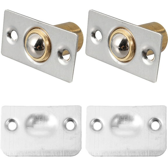 2 Pcs Portable Door Lock for Stainless Steel Touch Beads Adjustment Closet Cabinet Magnetic Catch