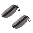 thumbnail image 1 of 2 Pcs Portable Eyeglasses Case, Travel Clamshell Hard Sunglasses Case with Belt Clip Zipper Sports Glasses Case with Carabiner, 1 of 5