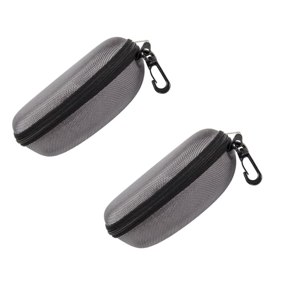 2 Pcs Portable Eyeglasses Case, Travel Clamshell Hard Sunglasses Case with Belt Clip Zipper Sports Glasses Case with Carabiner