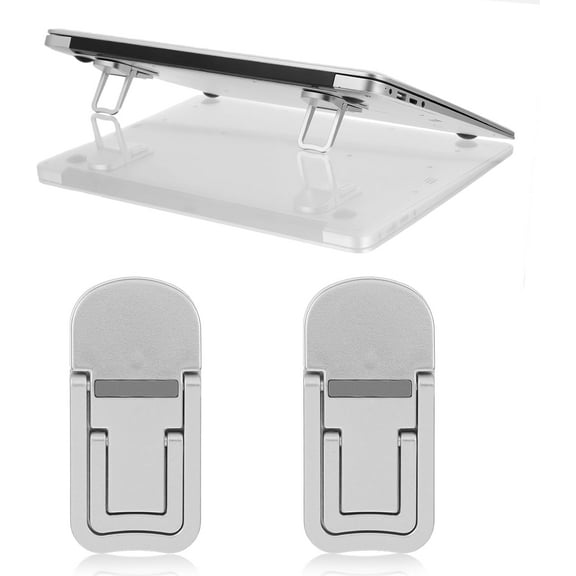 2 Pcs Portable Keyboard Riser, Computer Keyboard Stand for Desk with Adjustable Angles, Keyboard Riser Feet Ergonomic Keyboard Accessories for Most Keyboards, Laptop (Silver)