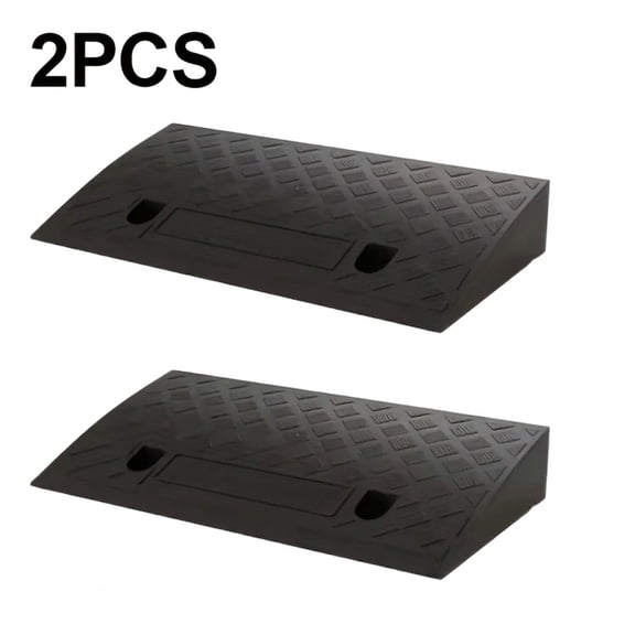 2 Pcs Portable Lightweight Plastic Curb Ramps , Heavy Duty Plastic Threshold Ramp Set for Driveway, Loading Dock, Sidewalk, Car, Scooter, Bike, Motorcycle, Wheelchair, Golf Cart
