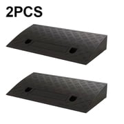 2 Pcs Portable Lightweight Plastic Curb Ramps , Heavy Duty Plastic Threshold Ramp Set for Driveway, Loading Dock, Sidewalk, Car, Scooter, Bike, Motorcycle, Wheelchair, Golf Cart