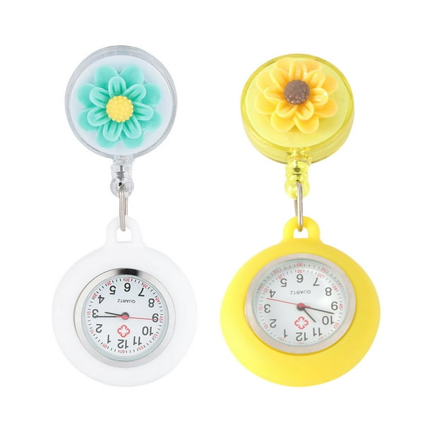 2 Pcs Portable Nurse Pocket Watch Nurse Clip on Pocket Watch Nurse Hanging Watch