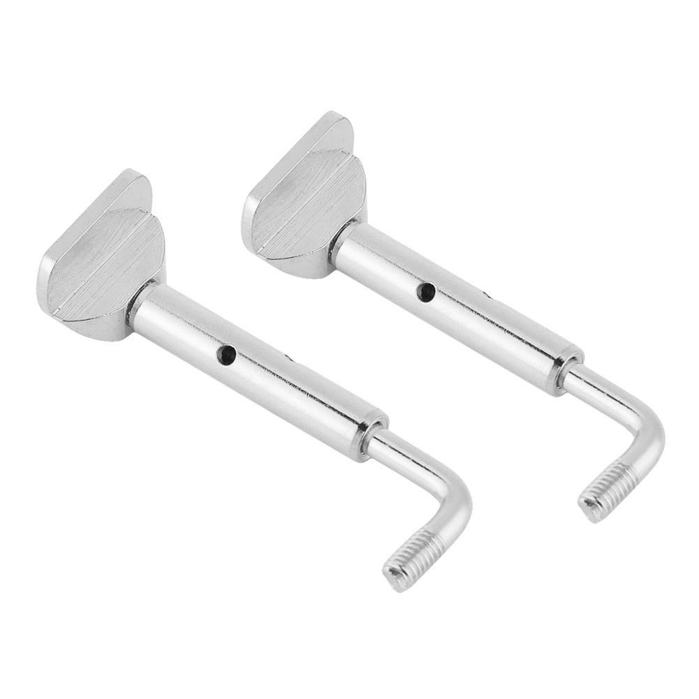 2 Pcs Portable Violin Chinrest Clamps Screws Instrument Accessories (silver)