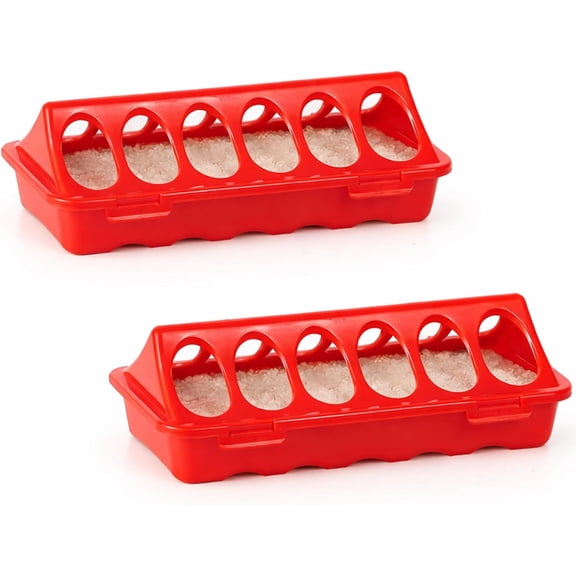 2 Pcs Poultry Feeder Trough, 8" Plastic Flip-Top Chick Feeders No Waste, Spill-Proof Feeder for Baby Chicken and Quail$$Garden & Patio