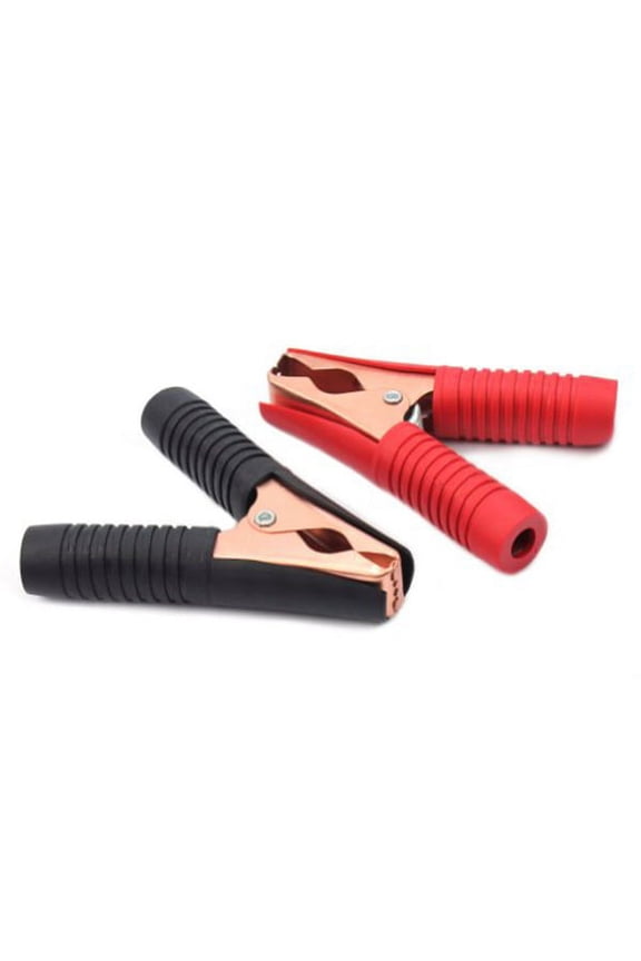 Female Cigarette Lighter Adapter Battery Clip Copper Plated Handle 2Pcs Red