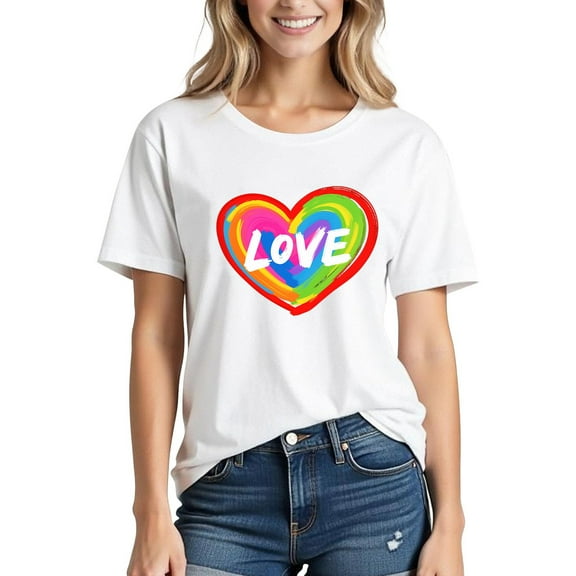 2 Pcs Pride Shirts for Women Rainbow Graphic Tees Shirts Ally Equality Tops Letter Print T-Shirts Crew Neck Tees Short Sleeve Top Light Breathable Tunic Blouses Going Out Beach Holiday Tees Clothes
