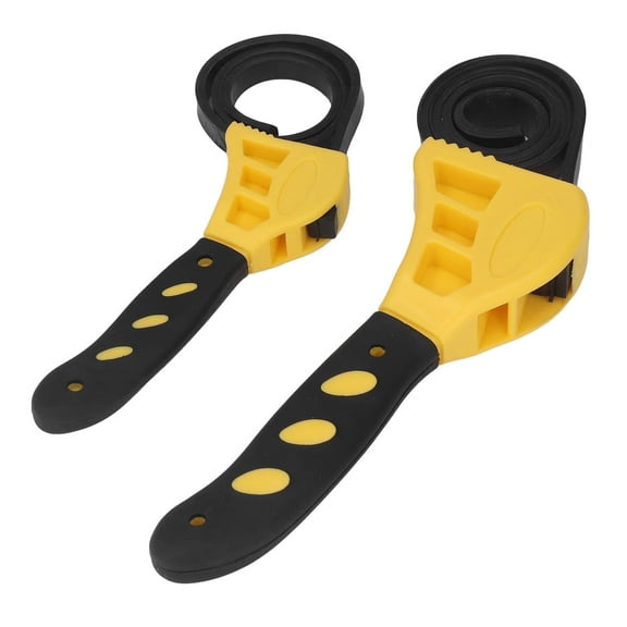2 Pcs Profession Belt Wrench, Multi Purpose Adjustable Rubber Strap Wrench 6in 8in, High Strength Wear Belt Wrench, Soft Belt Wrench For Car Maintenance