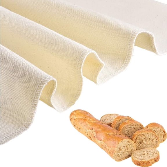 2 Pcs Professional Bakers Couche Extra Large 18 x 30 Inch Heavy Duty Proofing Cloth for Bread Dough Baking Thick Pastry Cloth for Baguettes Loaves 18" x 30" Off White