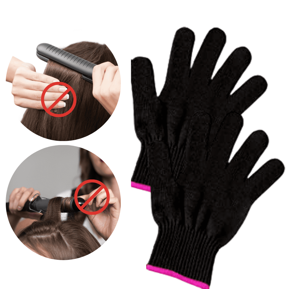 Teenitor Heat Resistant Glove with Silicone Bumps for Hair Iron Tool, New Upgraded Professional Heat Glove Mitts for Hot Hair Styling Curling Iron