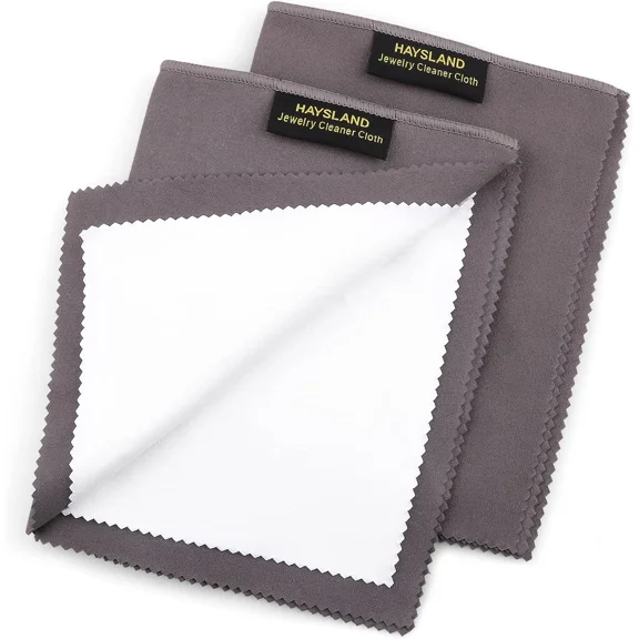 2 Pcs Professional Polishing Cloth Large Jewelry Cleaning Cloths, 100% Cotton Mu