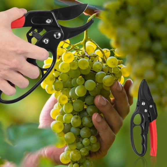 2 Pcs Professional Ratchet Anvil Pruning Shear with Safety Lock Ratchet Anvil Garden Secateur with SK5 Steel Blade for Plants Hedges and Flowers