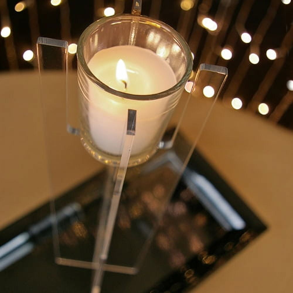 2 Pcs Prom Lights Large Clear Acrylic Votive Candle Holder Centerpiece