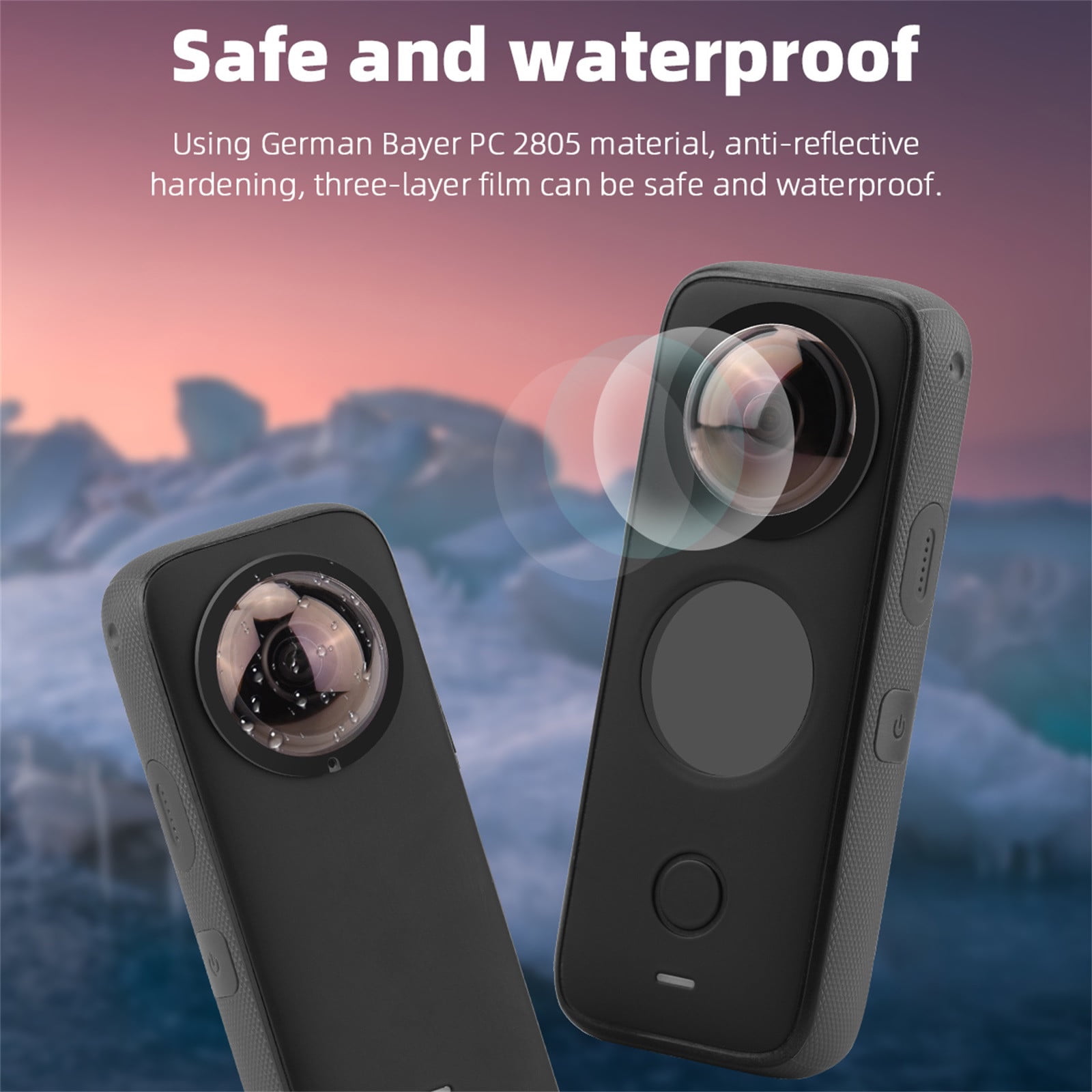 2 Pcs Protective Lens Cover Lens Guard for Insta 360 X2 New for Flash