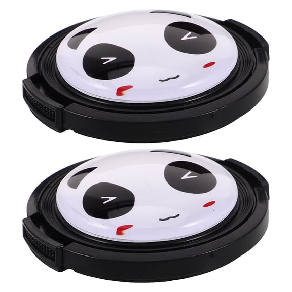 Cute Panda Camera Lens Protector with Durable Plastic Design for 52 mm Lenses Pack of 2