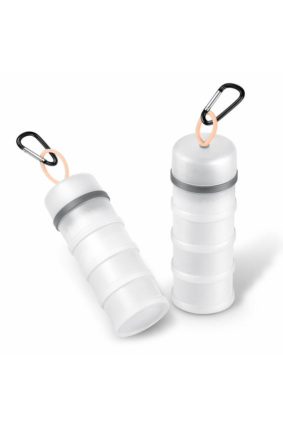 Lsupdaol 2 Pcs Portable Protein Powder Container 4 Stackable Leakproof Dispenser with Funnel