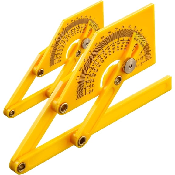 2 Pcs Protractor Angle Finders, Adjustable Protractors 0-180 with Locking Nut(for Exterior, Interior, Bevel Angles), Portable Angle Measurement Tools for Carpenters & Woodworking Hobbyists & DIYer