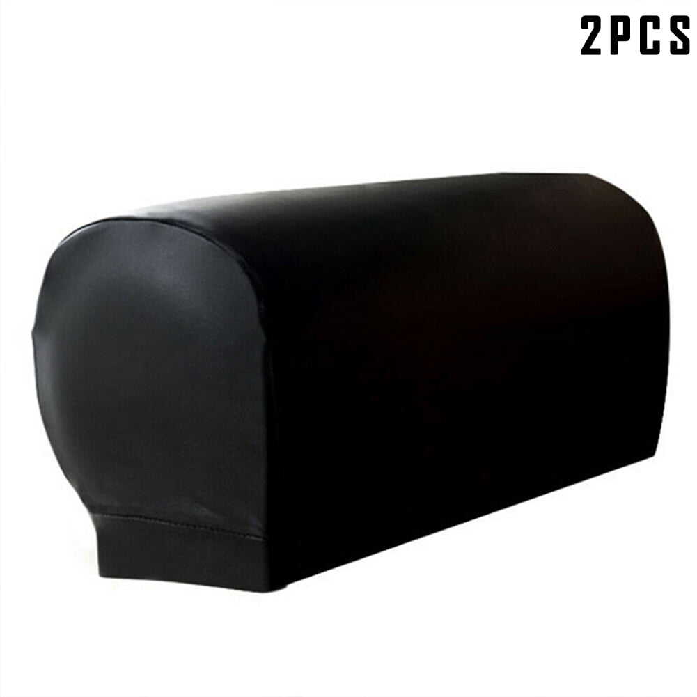 2 Pcs Pu Leather Sofa Armrest Covers Protectors Stretch Waterproof For