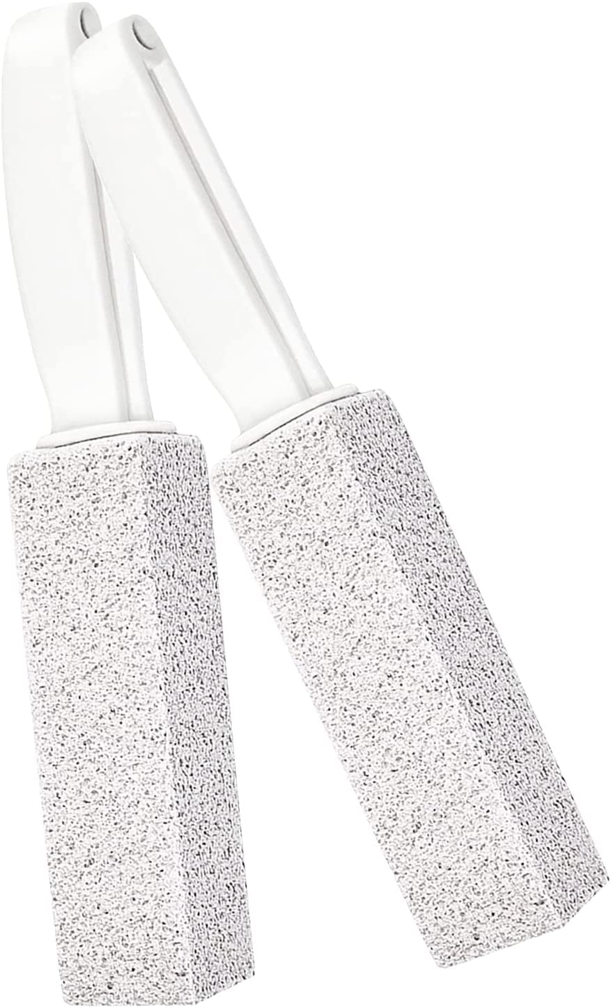 2Pcs Pumice Stone Brush for Toilet Bowl Scouring Stick with Handle