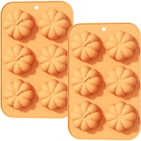 2 Pcs Pumpkin Cake Pan, 3D Silicone Pumpkin Molds for Baking Halloween Thanksgiving Dessert Mousse Ice Cube