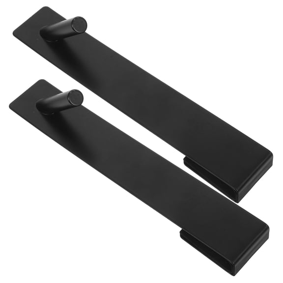2-Pack Black Over Door Double Towel Bar Hooks, Punch-Free Hanging Rack for Bathroom or Kitchen