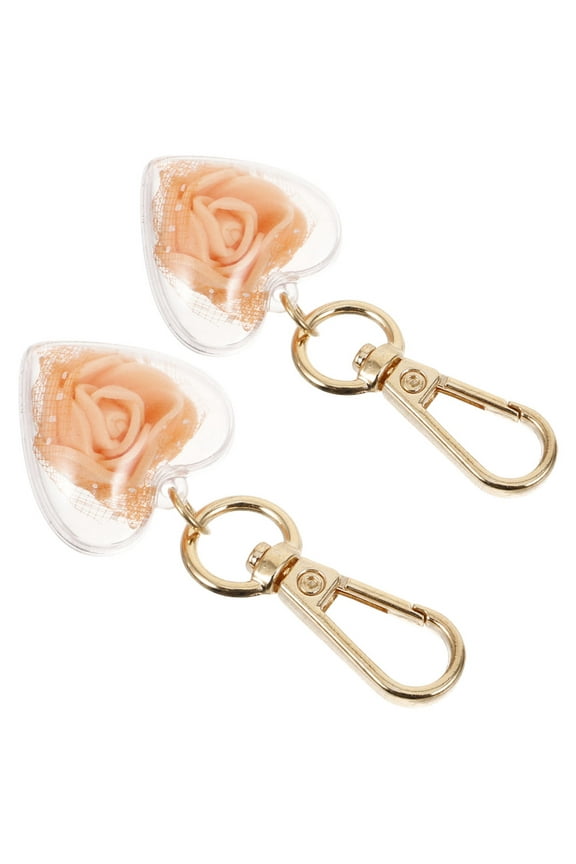 2 Pcs Purse Charms Accessories Love Key Chain Girl