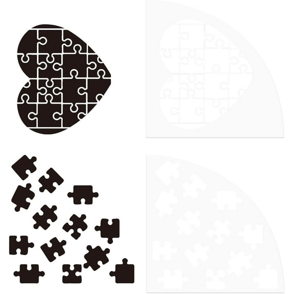 2 Pcs Puzzles-Shape Acrylic Sleeve Stencil Plastic Painting Stencil Reusable Art Templates Print Template Reusable Bleached Shirt Acrylic Sleeve Stencil for DIY Art Craft Clothes Decor DIY