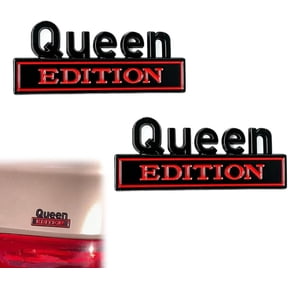 2 Pcs Queen Edition 3D Metal Car Emblem Stickers, Universal Auto Badge Decals for Fenders & Tailgates, Durable Peel and Stick Decoration for Trucks SUVs