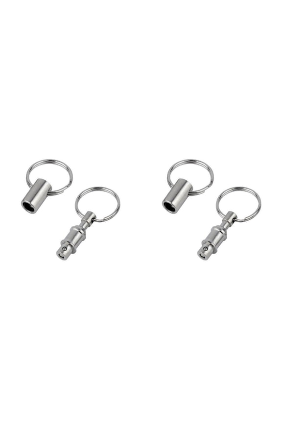 2 Pcs Quick Release Detachable Pull Apart Key Rings Keychains, Double Spring Split Snap Seperate Chain Lock Holder, Pull-Apart Silver Key Ring, Convenient Accessory Gift, 1.57 inch