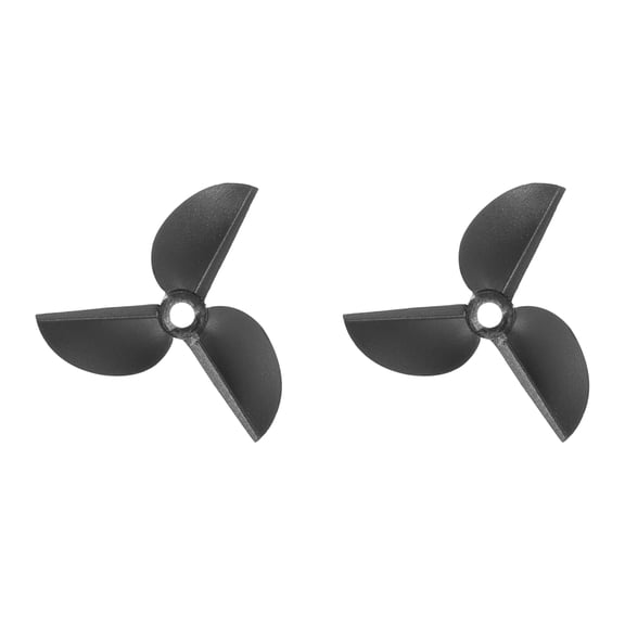 2 Pcs RC Boat Propeller, 3 Blades Propellers 3mm Hole Dia 35mm OD CW Clockwise Rotating Drill Propeller, Black
