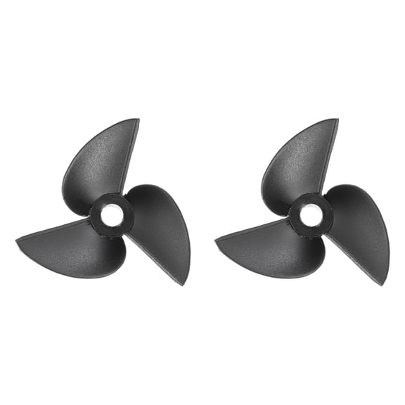 2 Pcs RC Boat Propeller, 3 Blades Propellers 4mm Hole Dia 36mm OD CW Clockwise Rotating Drill Propeller, Black