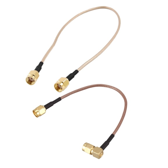 2 Pcs RG316 Pigtail Cable: 1 Pcs 12 Inch RP-SMA Female to RP SMA Female Plug Pigtail Cable & 1 Pcs 6 Inch SMA Male to SMA Right Angle Male Plug Jumper Pigtail Cable,2 Pcs * RG316 Pigtail Cable