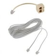 thumbnail image 1 of 2 Pcs RJ11 Parts: 1 Pcs 6P2C Modular Telephone Phone Cables Wire & 1 Pcs 6P4C 2 Way Outlet Telephone Line Splitter, 1 of 5