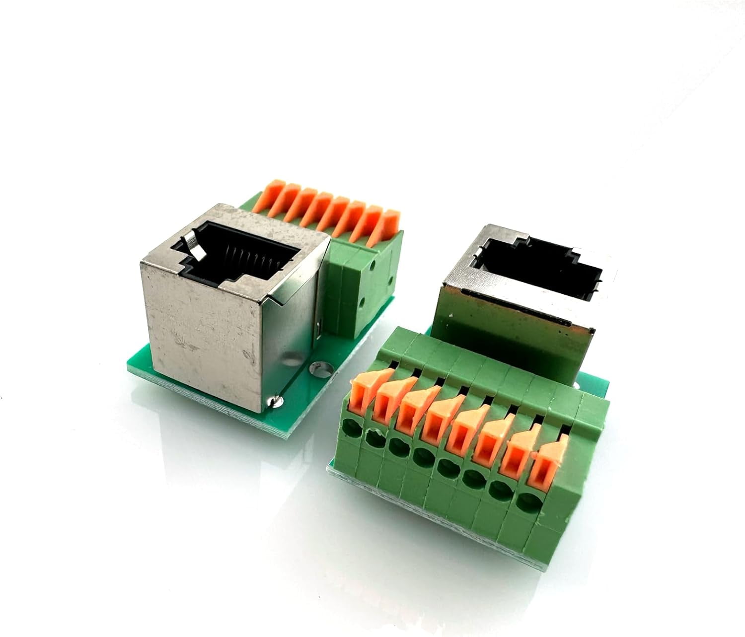 2 Pcs RJ45 Female Network Connector Solderless 8P8C Terminal, Quick ...