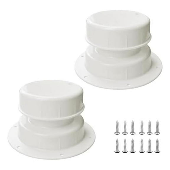 2 Pcs RV Camper Trailer Roof Duct Vent Covers Fits 1 to 2 3/8 Inch Pipes black
