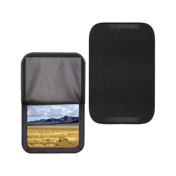 2 Pcs RV Window Shade Cover 16x24.75 Inches - Black Sunshade Screen for Camper Travel Trailer Motorhome - UV Protection & Light Blocking - Easy Install with Velcro & Tape - Polyester Fabric - Flip Up