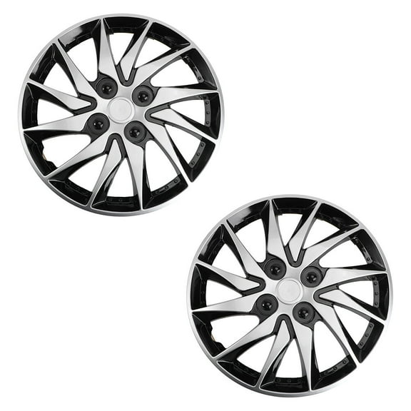 WRISTBIQUE 2Pcs Black Car Wheel Hub Covers Easy Install Rim Styling Accessories